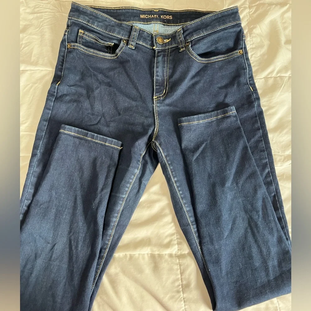 Michael Kors Blue Skinny Jeans Sleek Fit - Picture 2 of 3